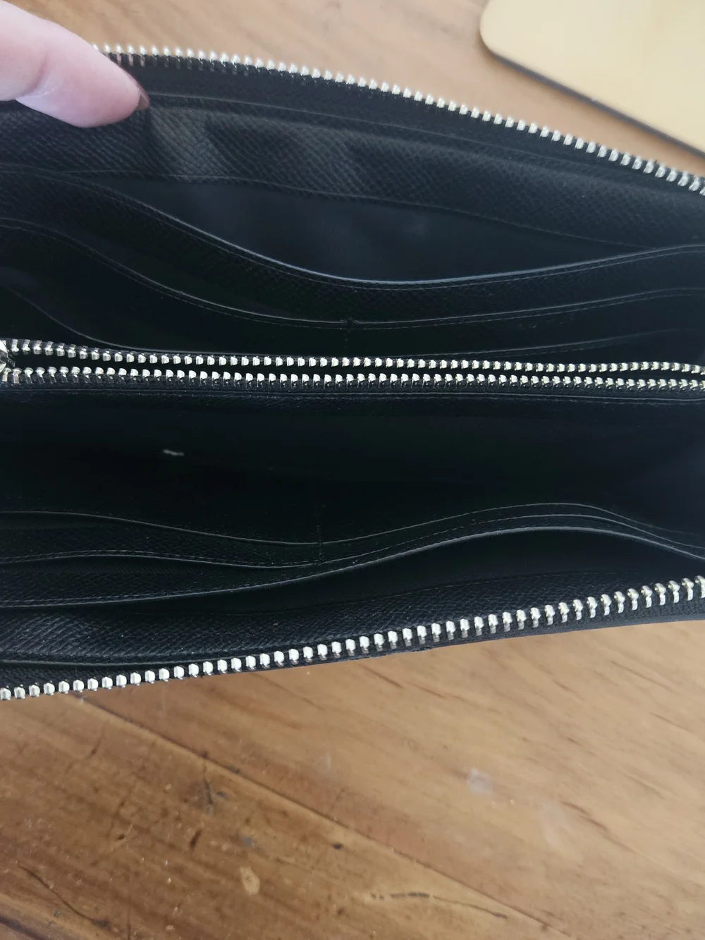 Coach Black Signature Jacquard Zip Wallet